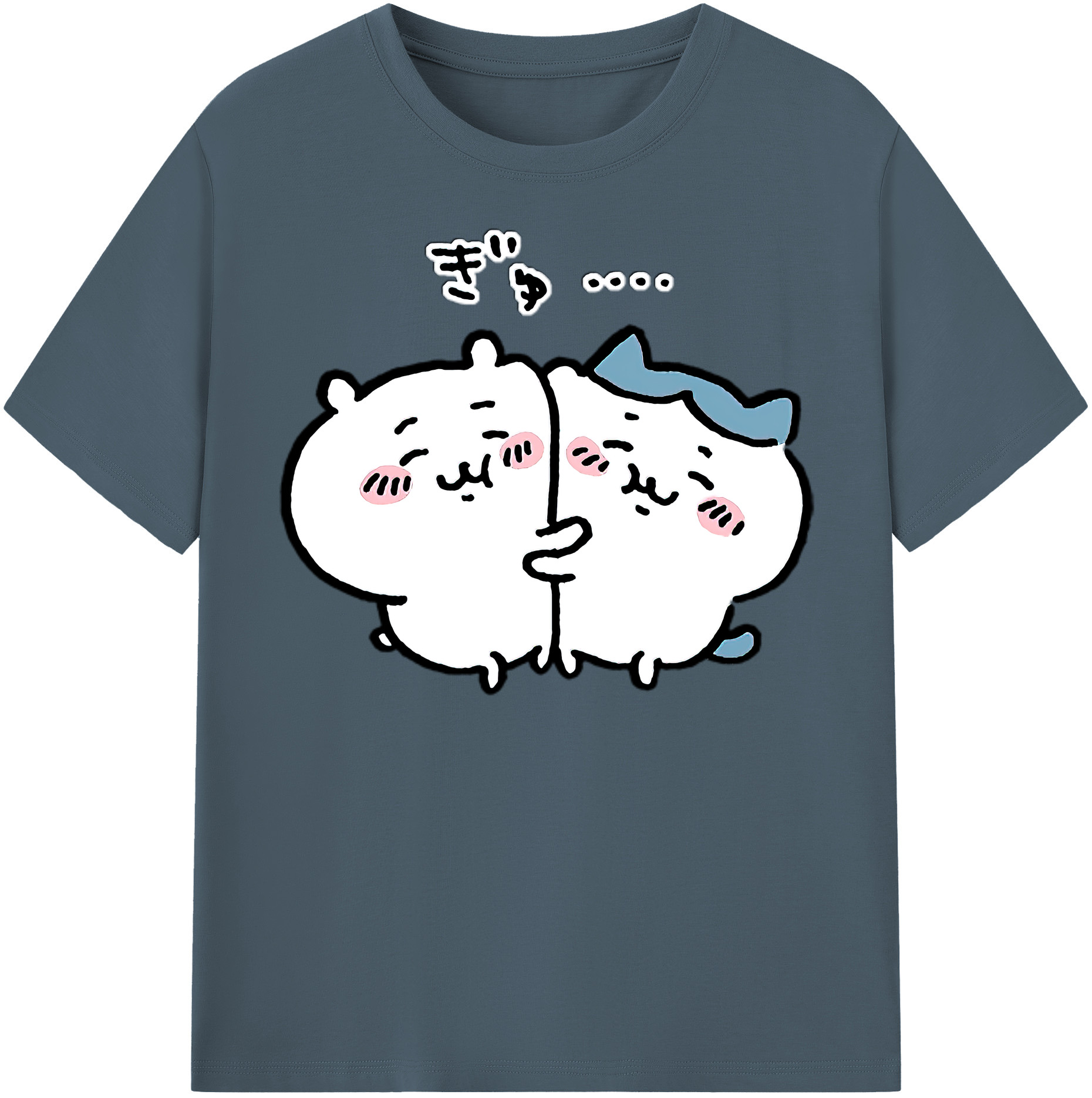 （画像用） ちいかわ ハチワレ Chii-kawa hachiware 綿100％半袖Tシャツ（フロントプリント）